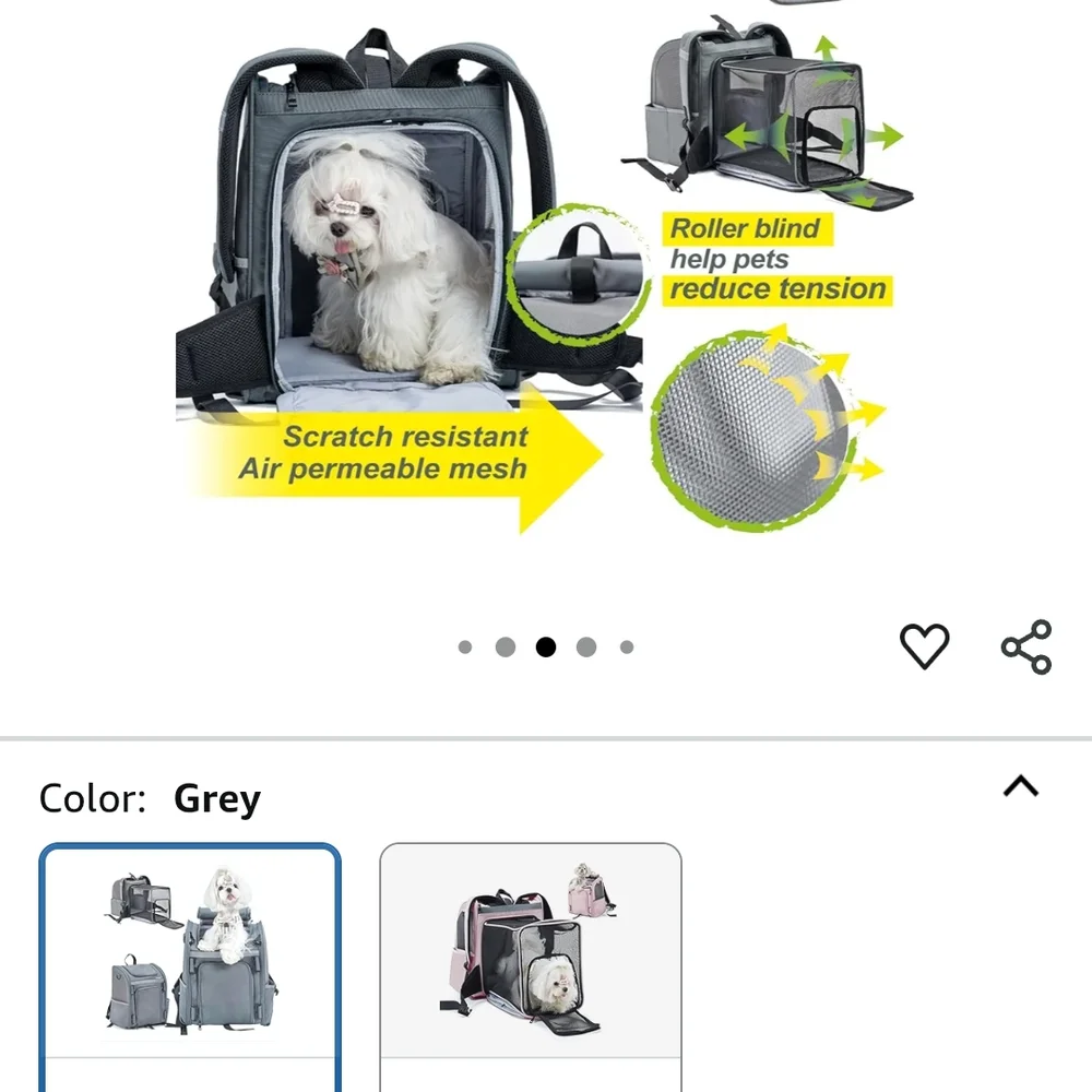Men's Stylish Gray Backpack with Pet Carrier